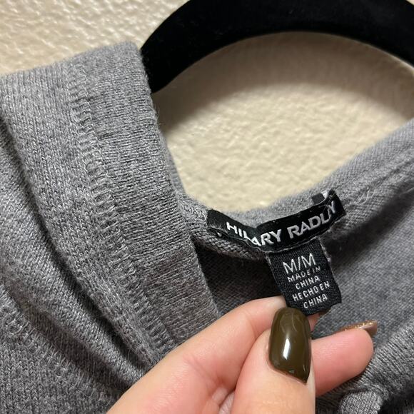 Hilary Radley Sweatshirt Hoodie Gray Cotton Long Sleeve Pullover Sweater Sz M - Picture 5 of 7